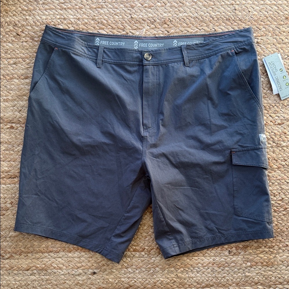 Free Country Size 44 Men's Stretch Quick Dry Grey Casual Taconic Cargo Shorts